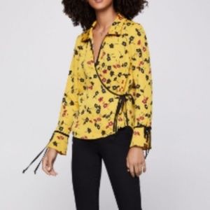 BCBG Floral V-Neck Blouse